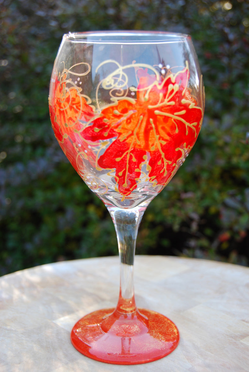 Acorn Hand-painted Wine Glasses – Glorious Goblets