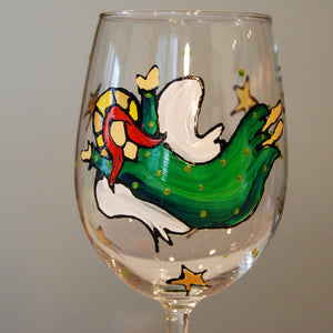 Irish Angel Hand Painted Wine Glass