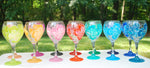 Load image into Gallery viewer, Fiesta Flower Hand-painted Wine Glasses
