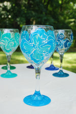 Load image into Gallery viewer, Fiesta Flower Hand-painted Wine Glasses

