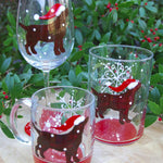 Load image into Gallery viewer, Santa Pups Hand-painted Glassware
