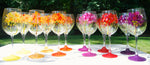 Load image into Gallery viewer, Geranium Hand-painted Wine Glasses &amp; Glassware
