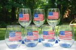 Load image into Gallery viewer, Stars &amp; Stripes - Hand Painted, Personalized Glassware
