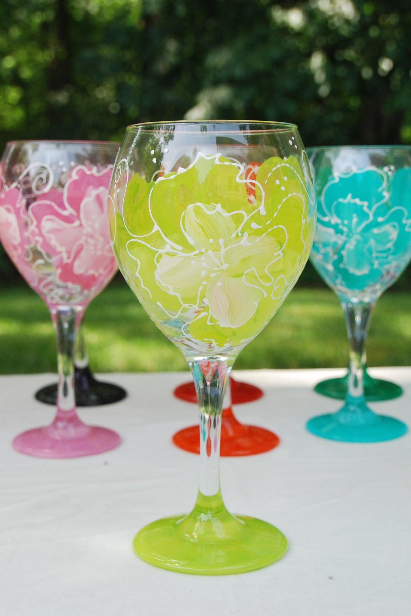 Poinsettia Hand-painted Glassware – Glorious Goblets