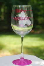 Load image into Gallery viewer, Marathon Hand Painted Wine Glasses

