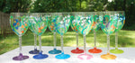 Load image into Gallery viewer, Meadow Hand Painted Wine Glasses
