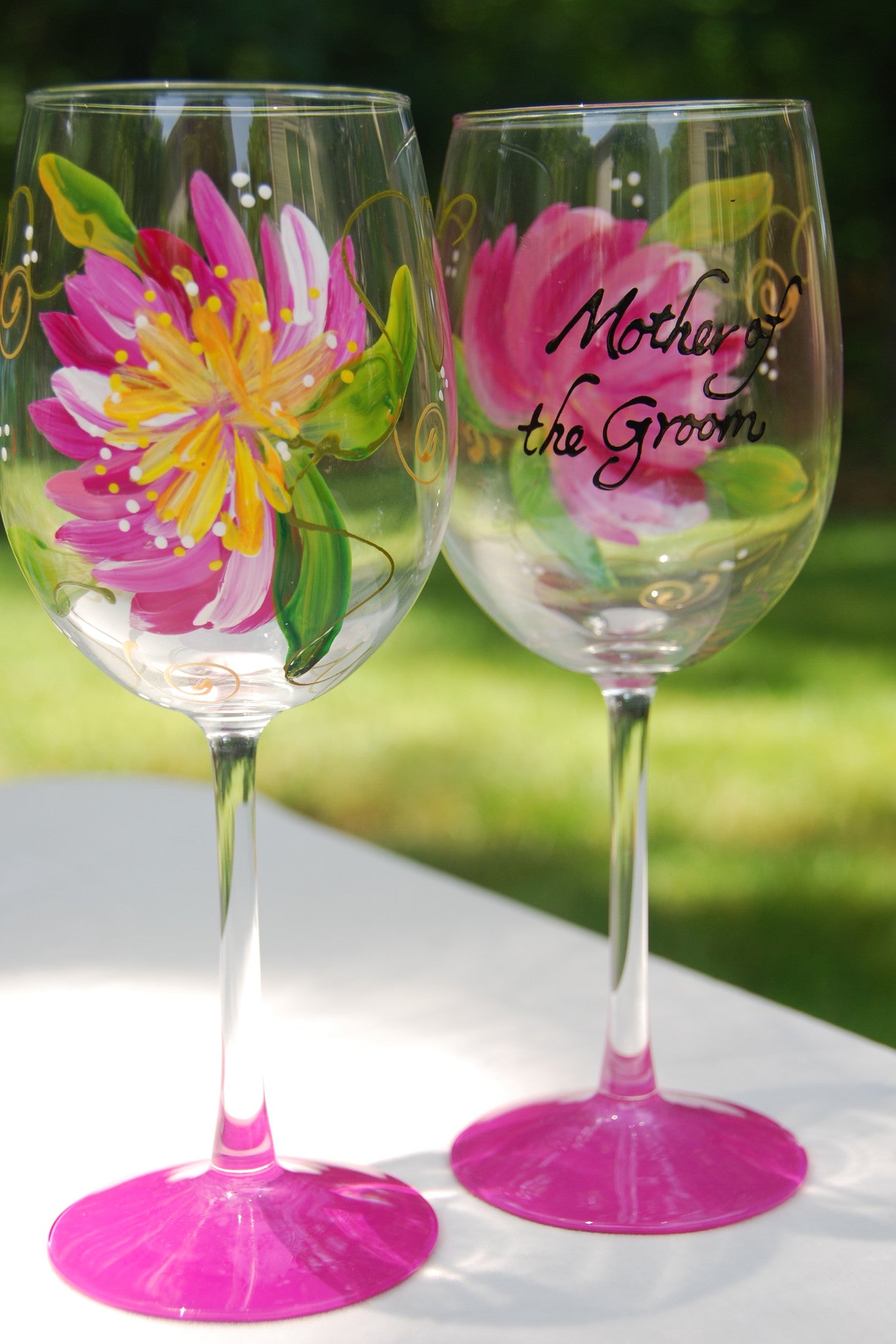 Bridal Shower Hand-painted and Custom Wine Glasses