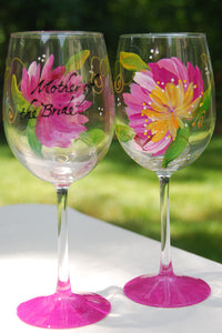 Bridal Shower Hand-painted and Custom Wine Glasses