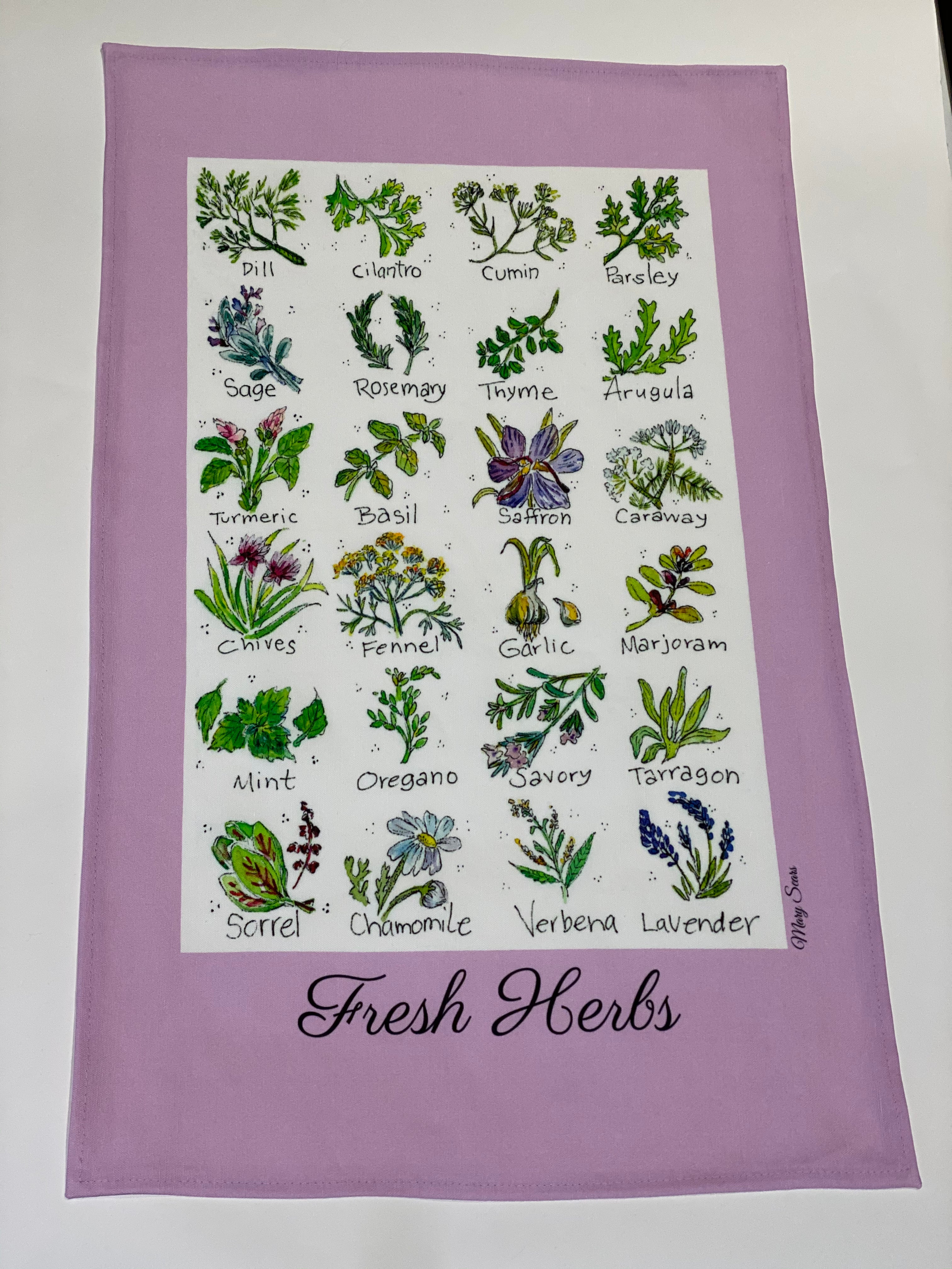 Fresh Herbs Tea Towel