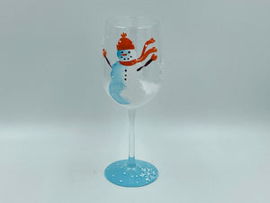 Frosty Snowman Hand-painted Glassware