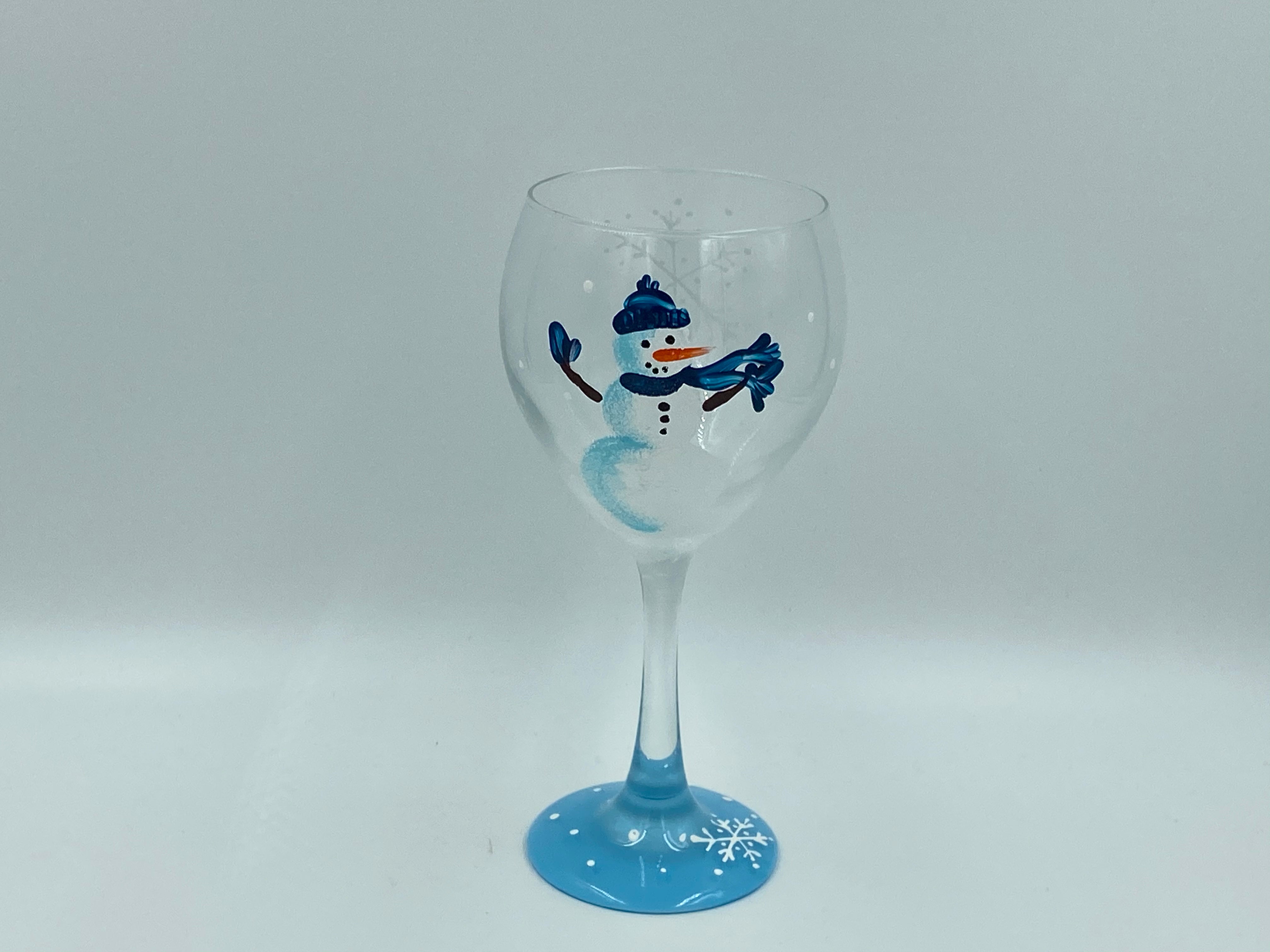 Frosty Snowman Hand-painted Glassware