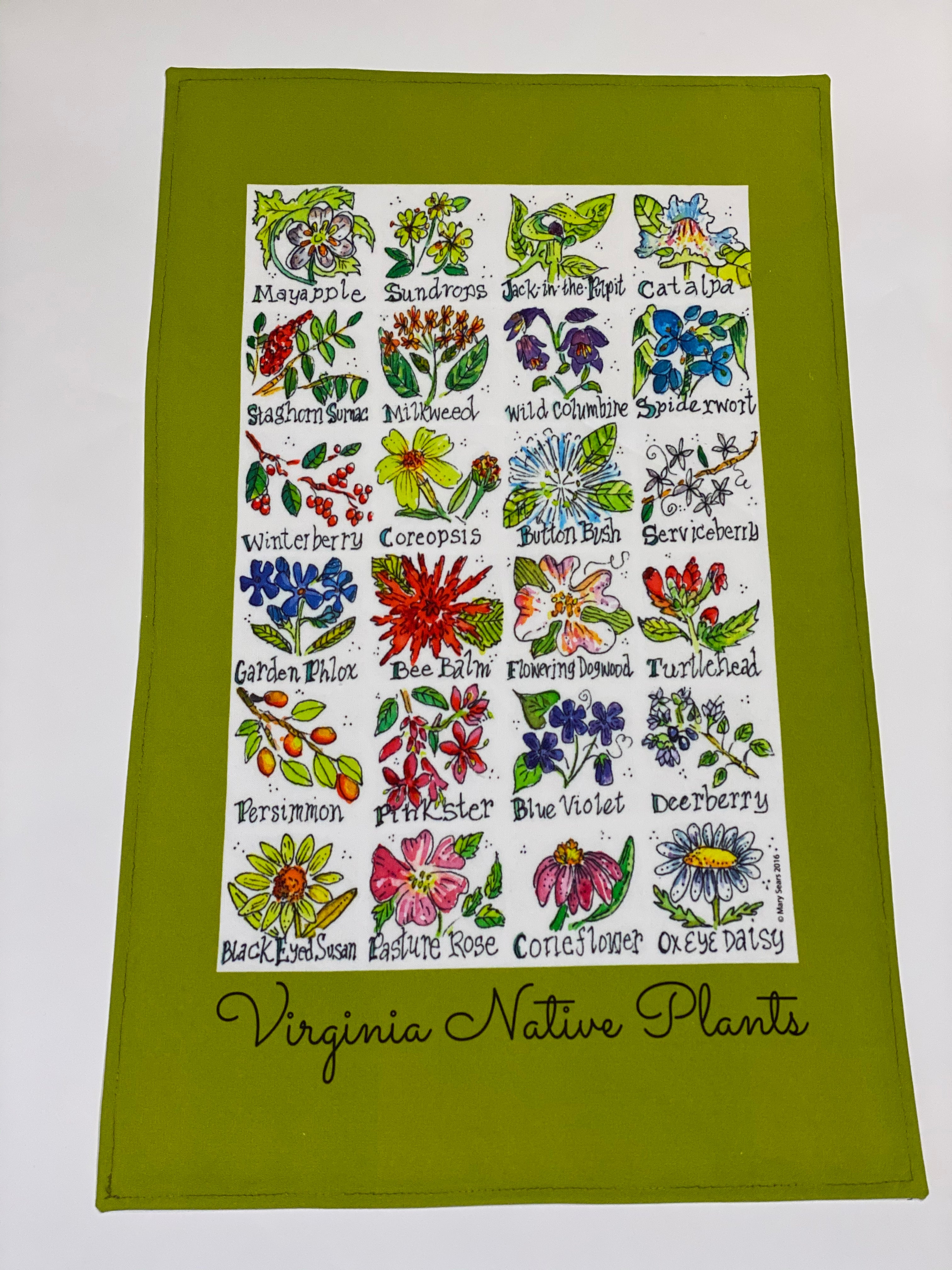 Virginia Native Plants Tea Towel
